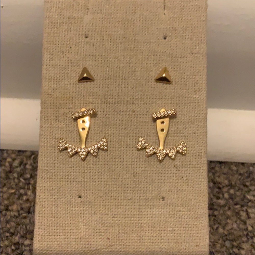 Stella & Dot Pave Triangle Ear Jacket - Gold